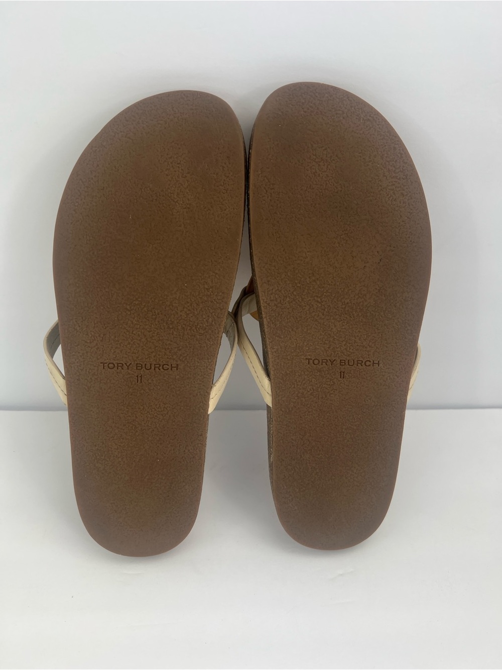 TORY BURCH MILLER CLOUD SANDALS CREAM/CARAMEL COLORS, LEATHER TOP, MILTI CORK 11 - Picture 16 of 17